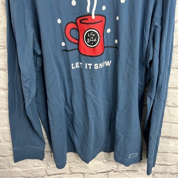 LIFE IS GOOD Men's let it snow Long-Sleeve Crusher Tee shirt XL - Picture 3 of 5